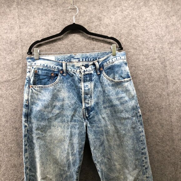 Gap 90s Loose Jeans Mens 33x32 Button Fly Blue Light Wash Cotton Relaxed Baggy - Picture 3 of 10